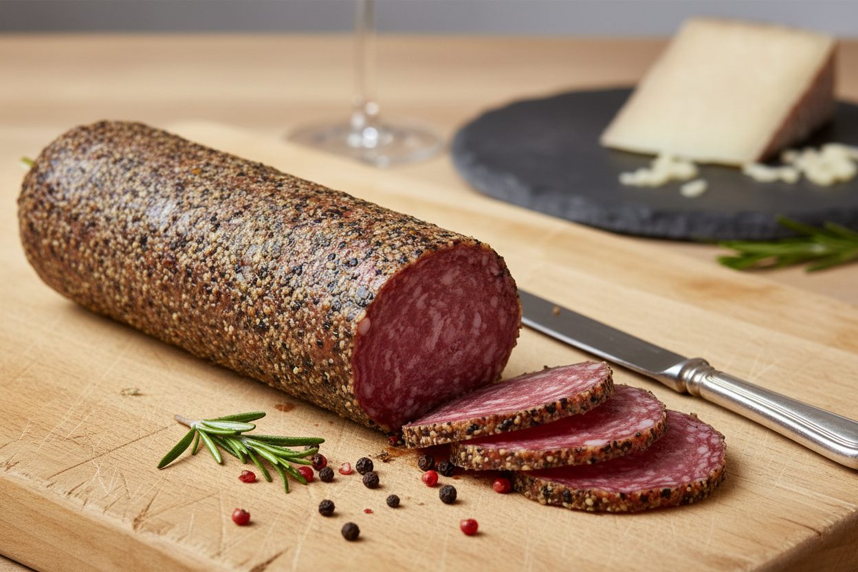 Pfeffersalami „Edelschwarz“ – Der feurige Klassiker (150g)