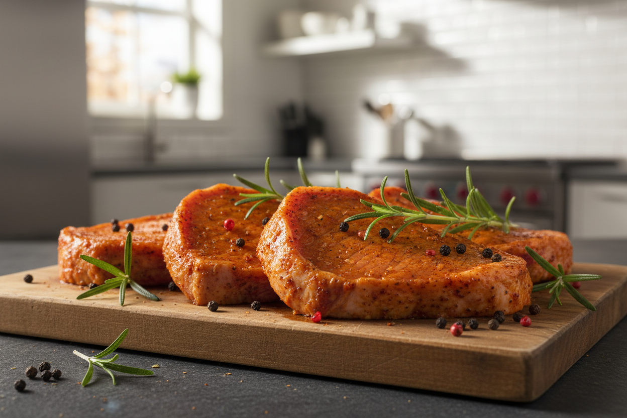 Grill-Steaks(Schweinelachssteaks) „Edewechter Art“ – Zart, Mager &amp; Pfannenfertig